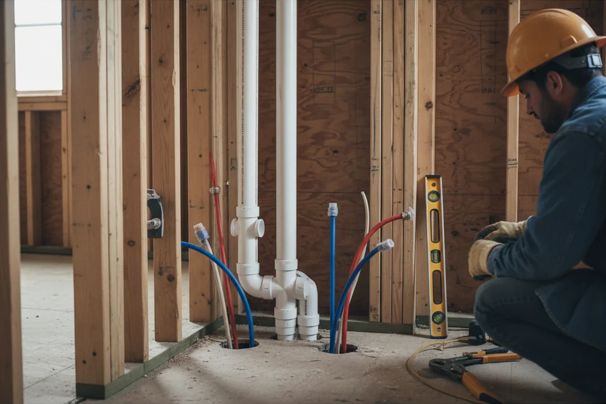 Drain and supply rough-in during Garbage Disposal Repair in Scotts Valley