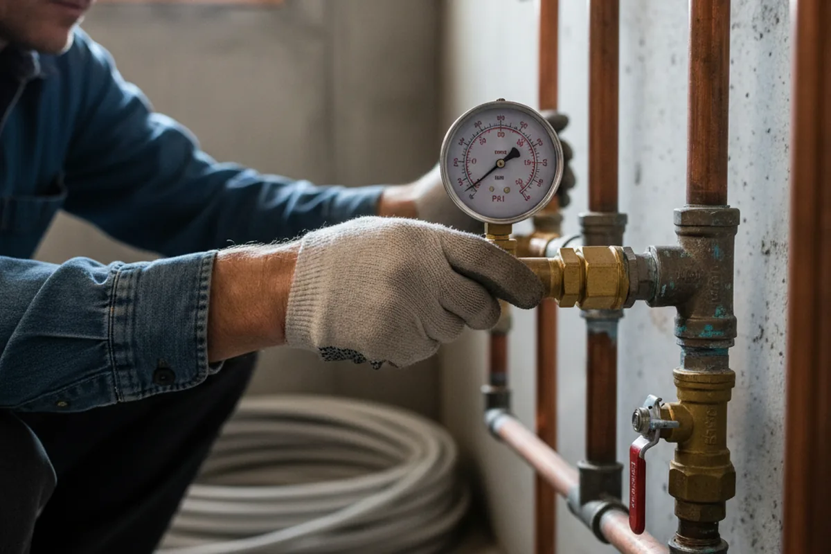 Pressure testing a repaired line during Water Line Repair in Scotts Valley